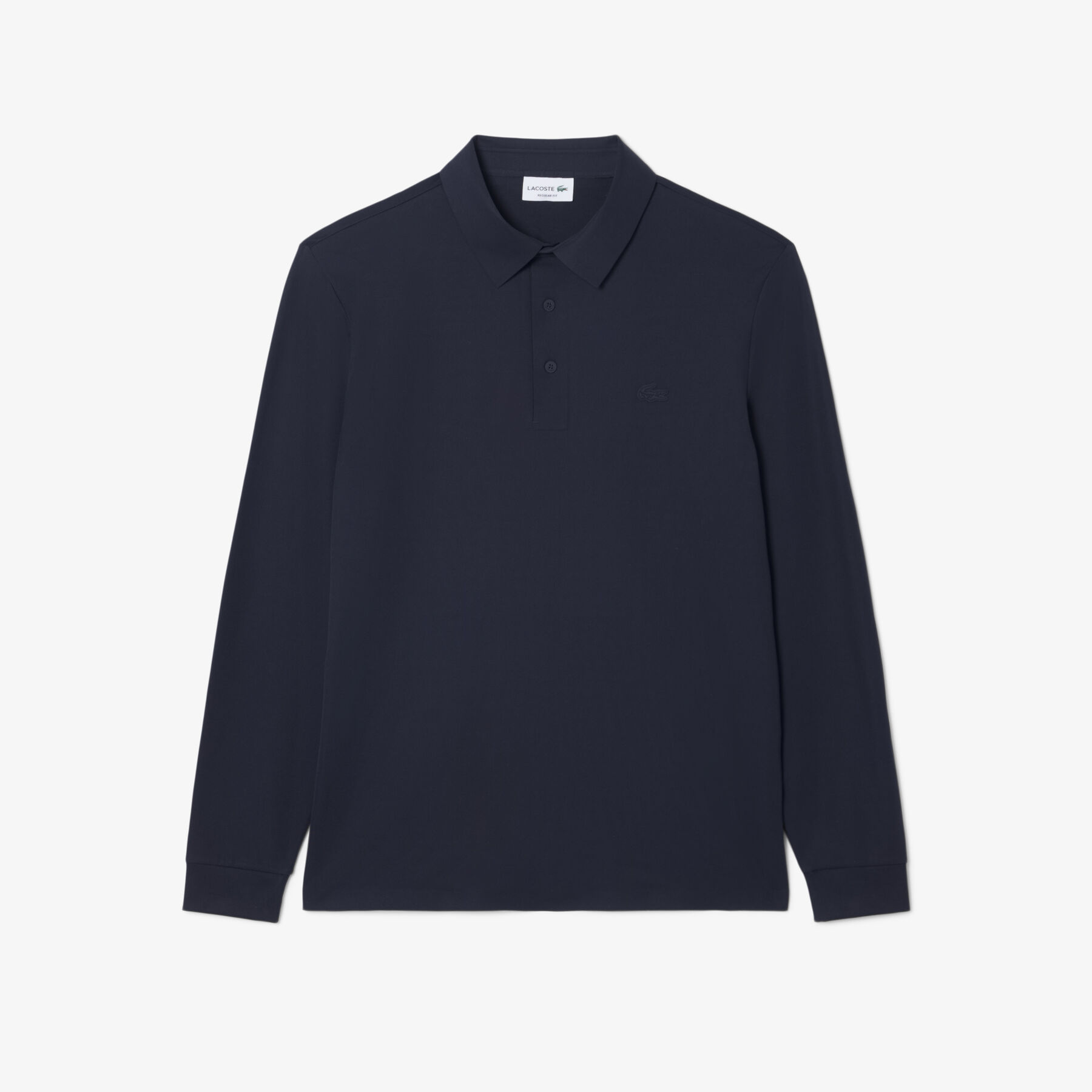 lacoste regular fit long sleeved commuter polo shirt