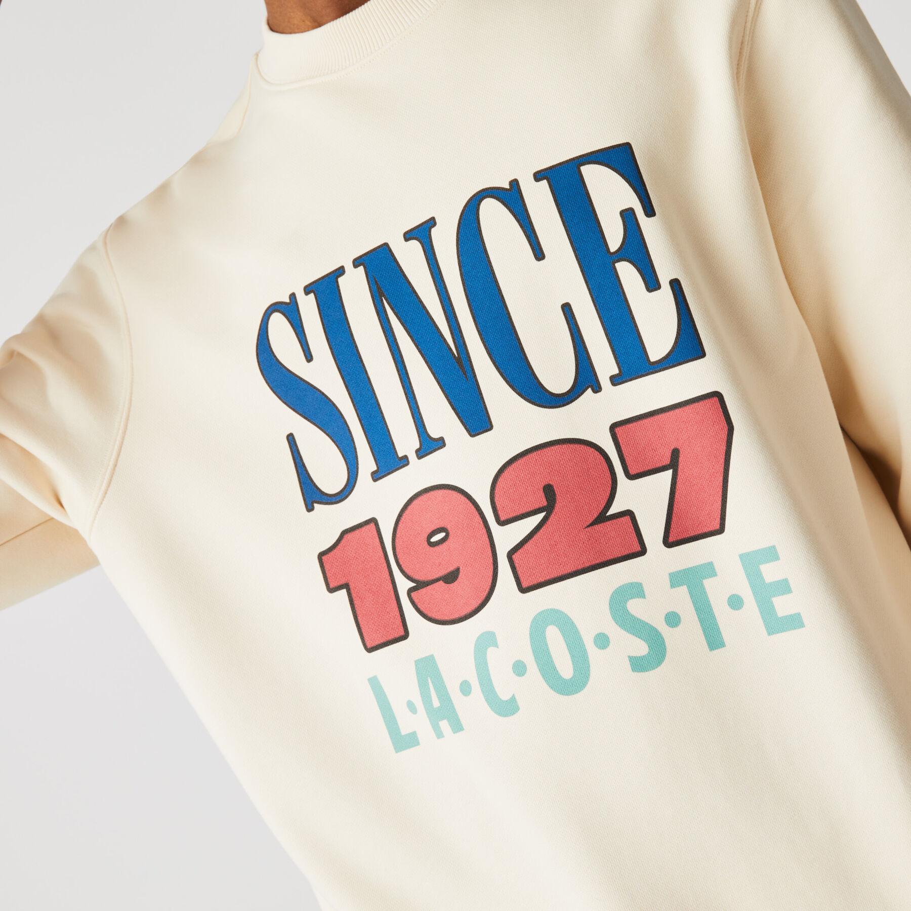 unisex lacoste live print cotton fleece sweatshirt