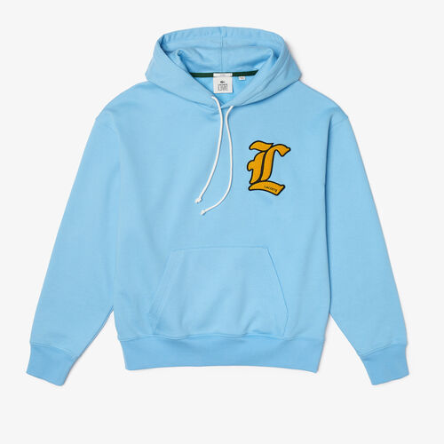Unisex Lacoste L!ve L Badge Hooded Loose Fit Sweatshirt