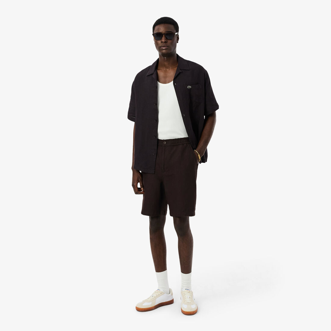 Regular Fit Linen Blend Twill Shorts Regular Fit Linen Blend Twill Shorts - GH2628-00-3LA
