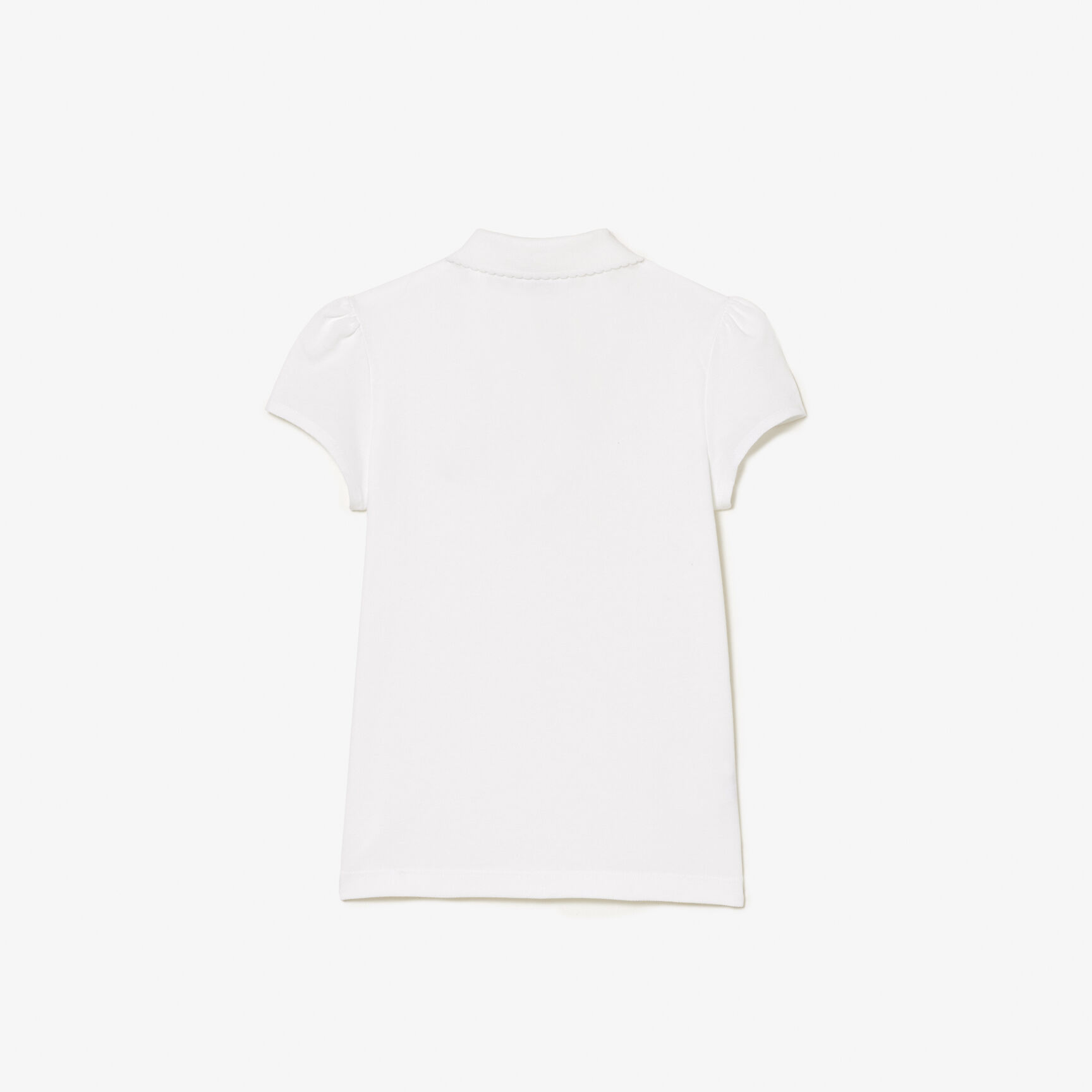 قميص بولو بيكيه بياقة مزخرفة Girls' Lacoste Scalloped Collar Mini Pique Polo Shirt - PJ3594-00-001