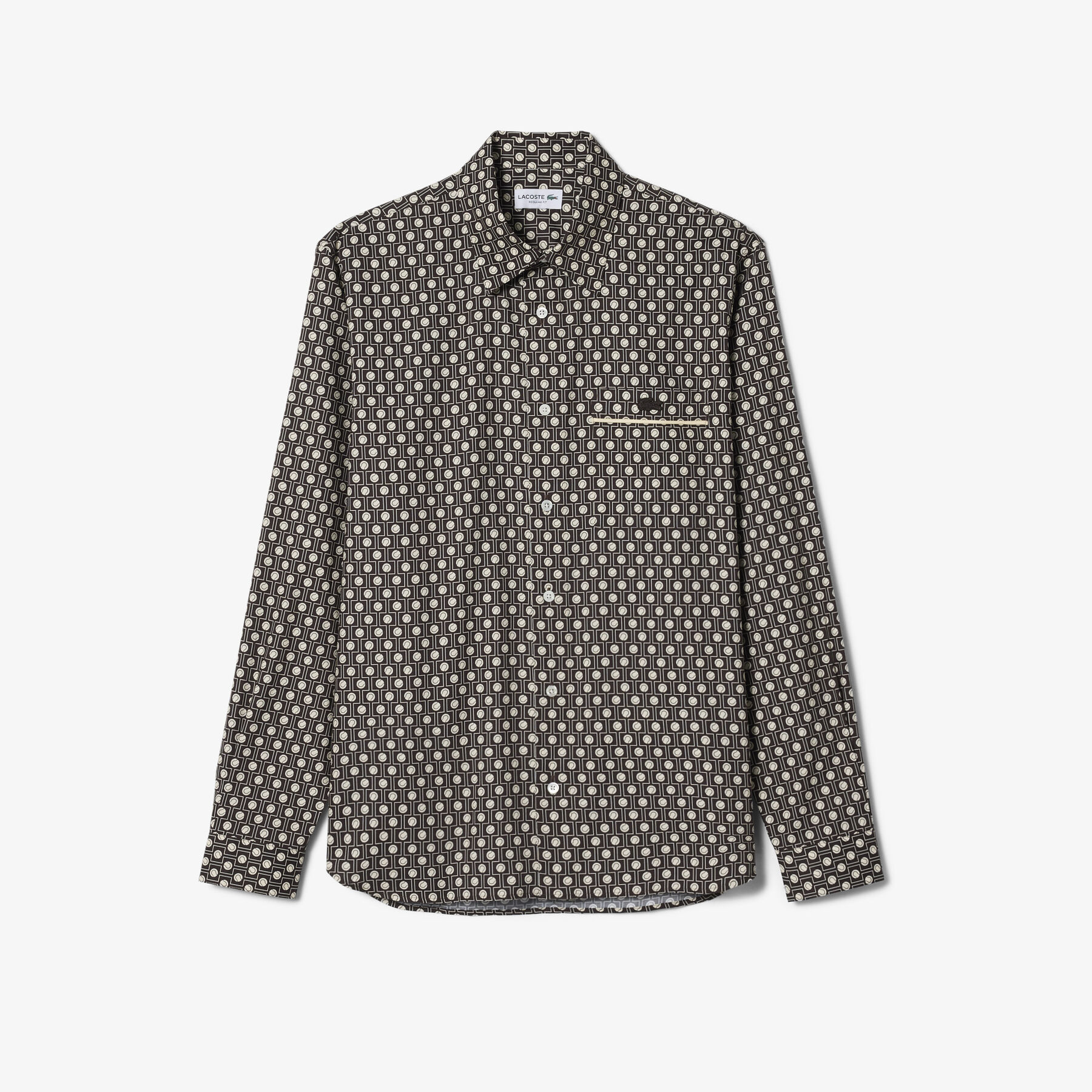 Regular Fit Printed Cotton Shirt lacoste regular fit printed cotton shirt