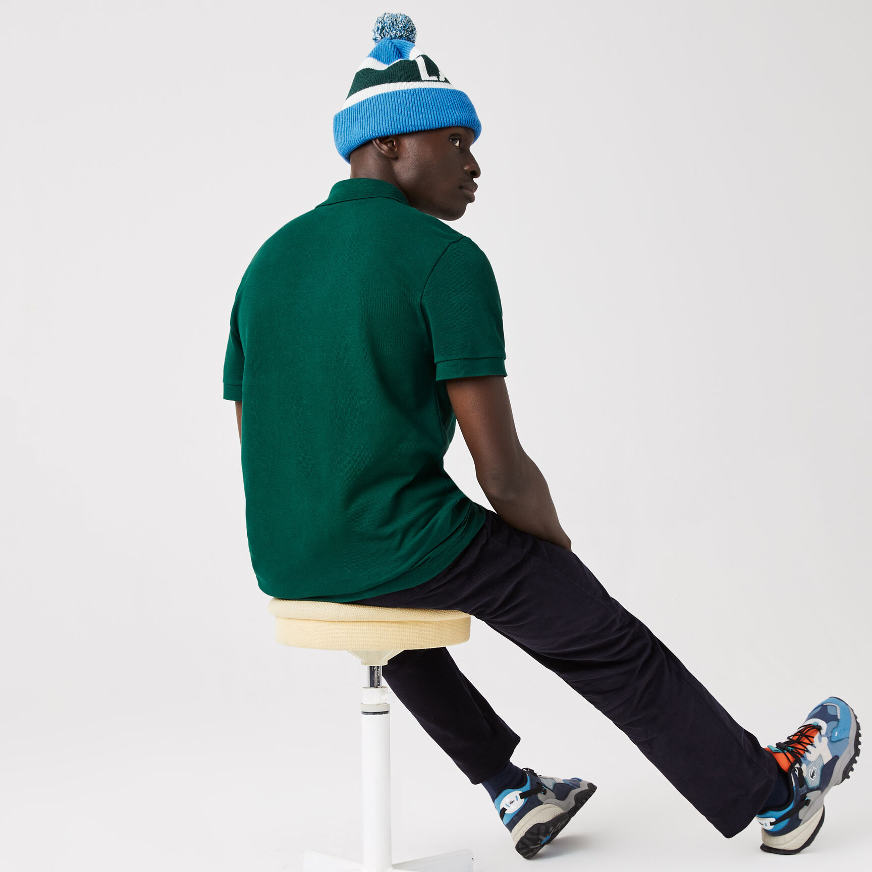 قميص بولو Lacoste من القطن العضوي للرجال بقصة عادية