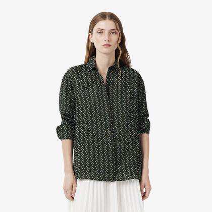 lacoste oversized fluid print shirt