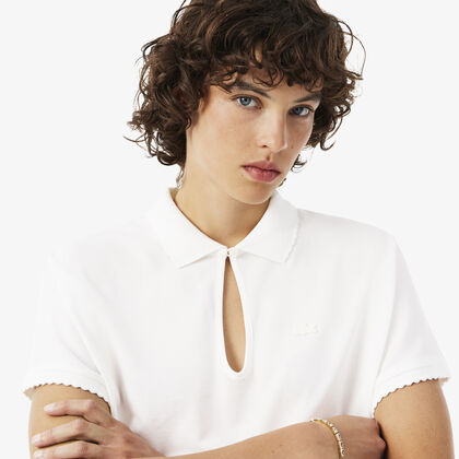 Relaxed Fit Scallop Trim Fluid Pique Polo Shirt lacoste relaxed fit scallop trim fluid pique polo shirt