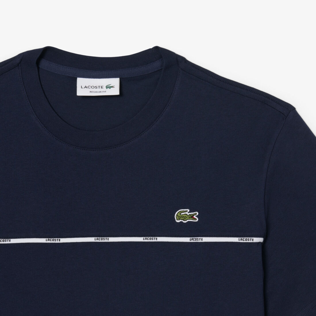 تي شيرت لاكوست جيرسي قطني Lacoste Trim Cotton Jersey T-shirt - TH9842-00-166
