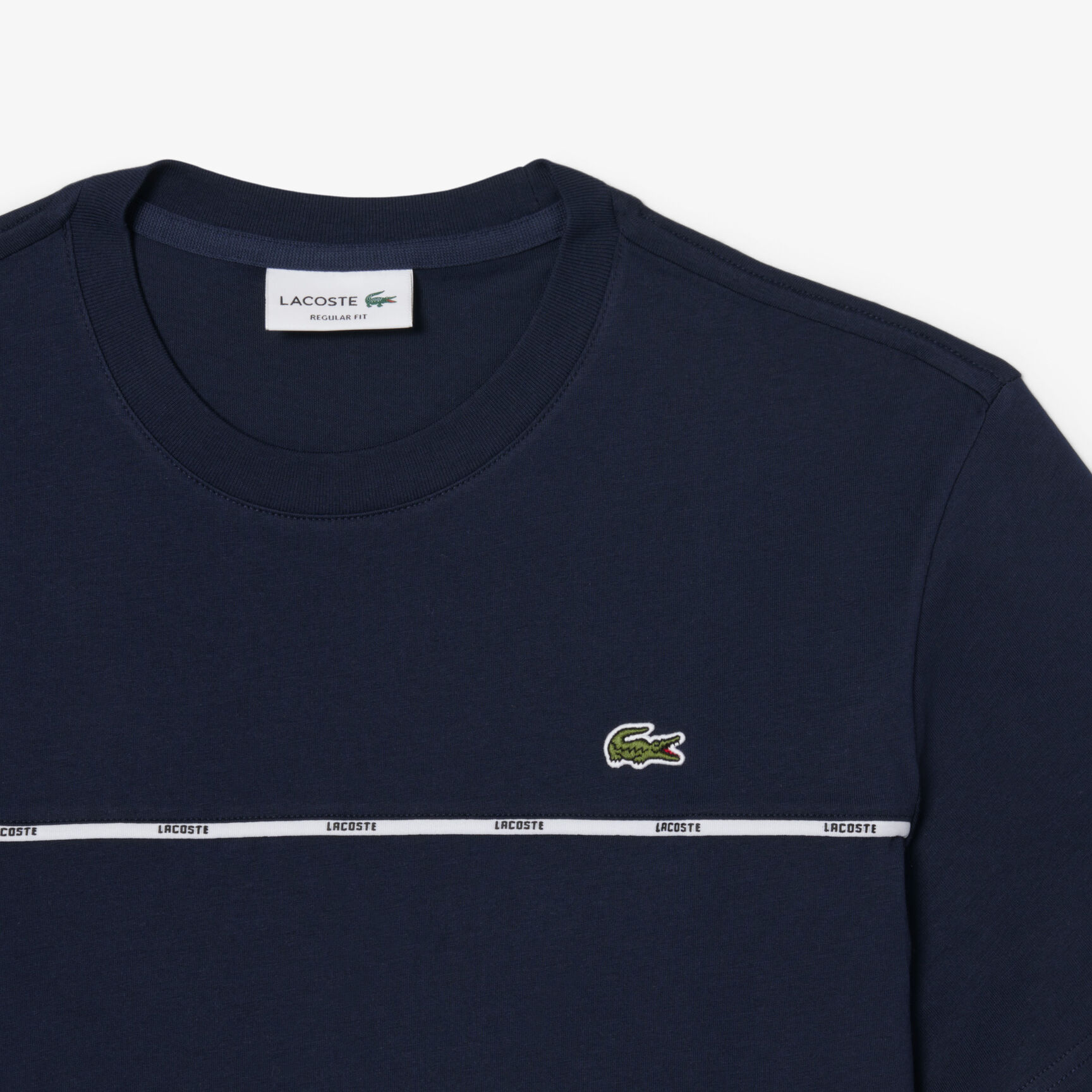 تي شيرت لاكوست جيرسي قطني Lacoste Trim Cotton Jersey T-shirt - TH9842-00-166
