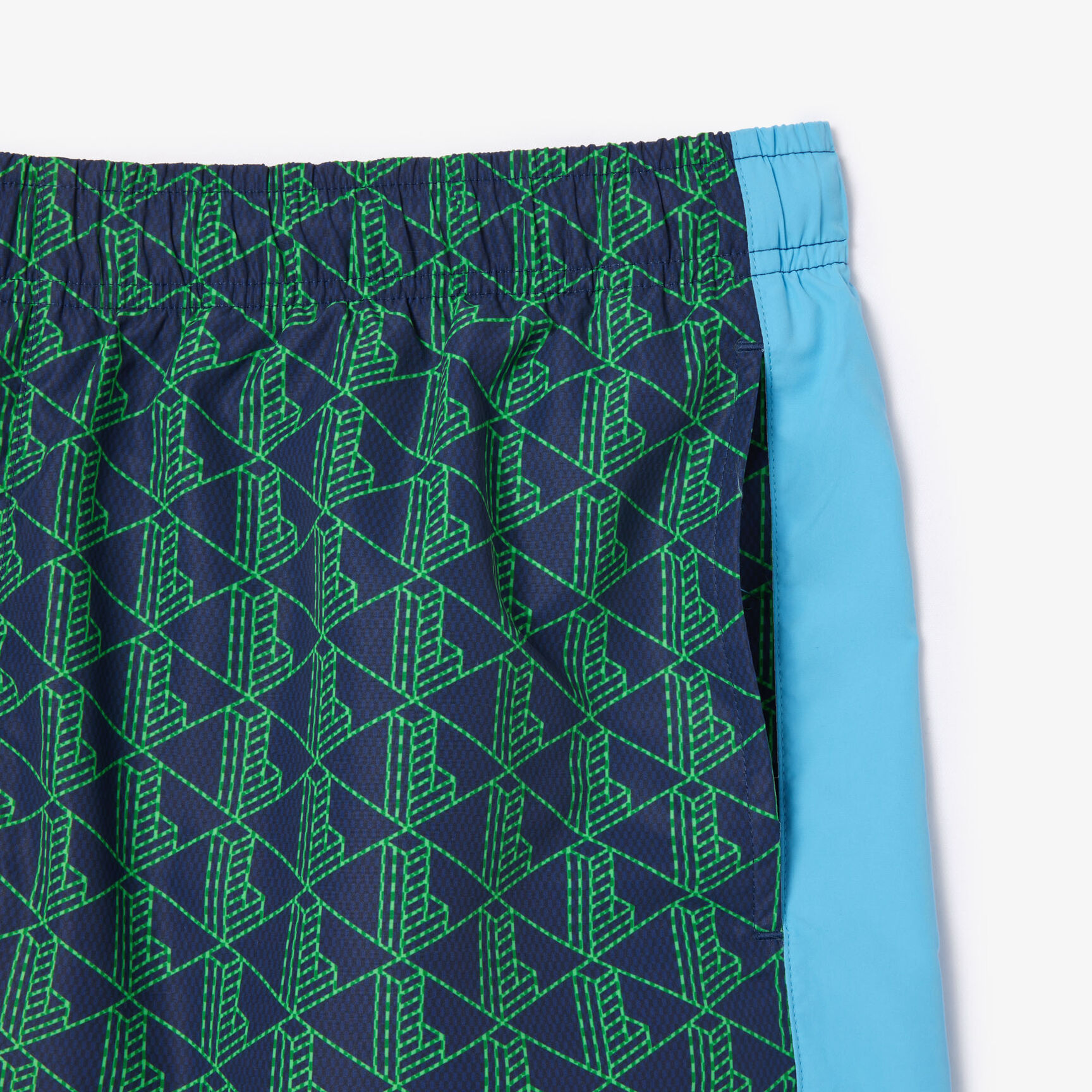 Lacoste Mid Length Monogram Print Swim Trunks - MH6980-00-IHA