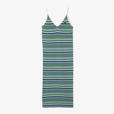 Strappy Striped Cotton Maxi Dress