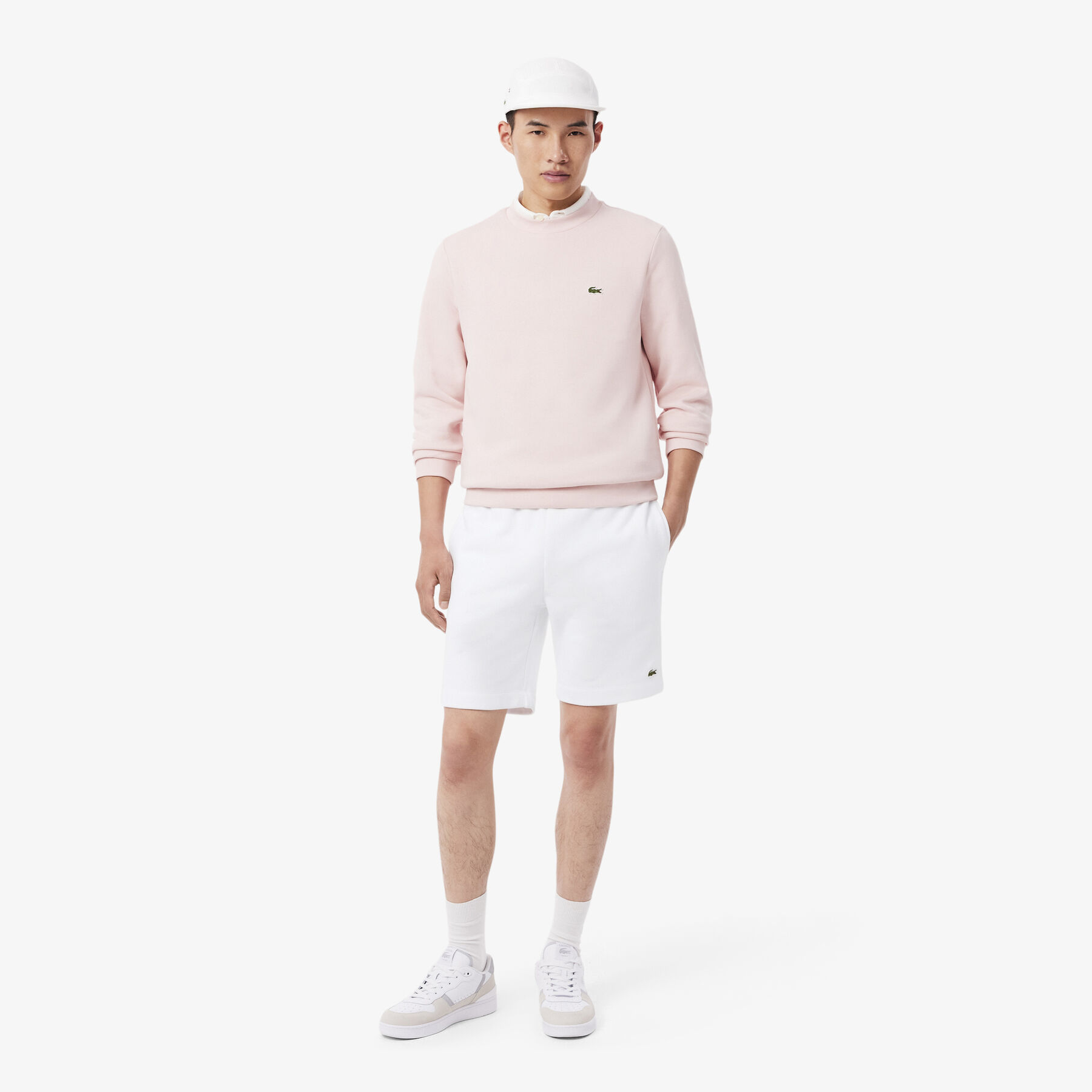 lacoste regular fit fleece shorts