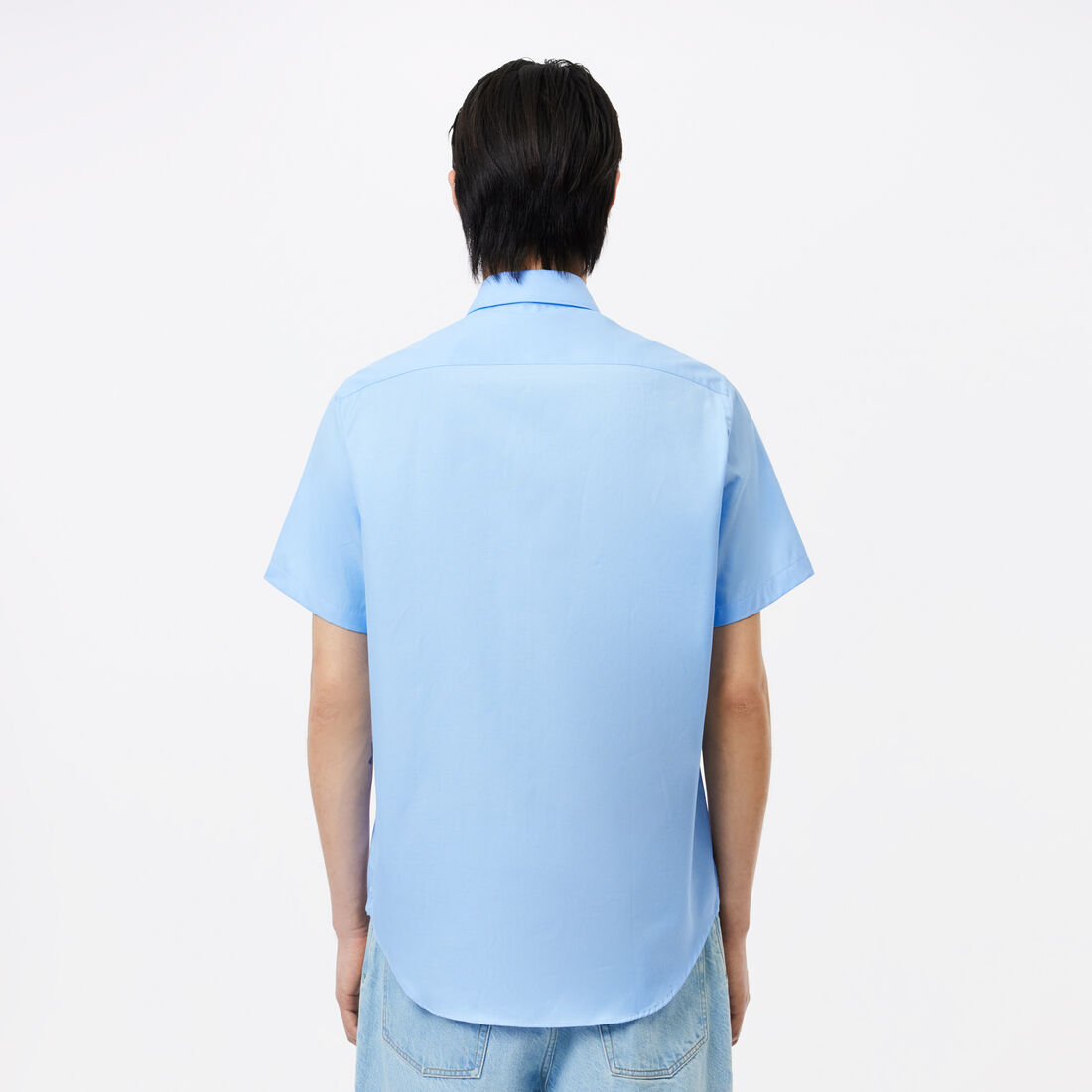 Regular Fit Short Sleeved Cotton Shirt Men's Regular Fit Solid Cotton Shirt - CH8528-00-HBP
