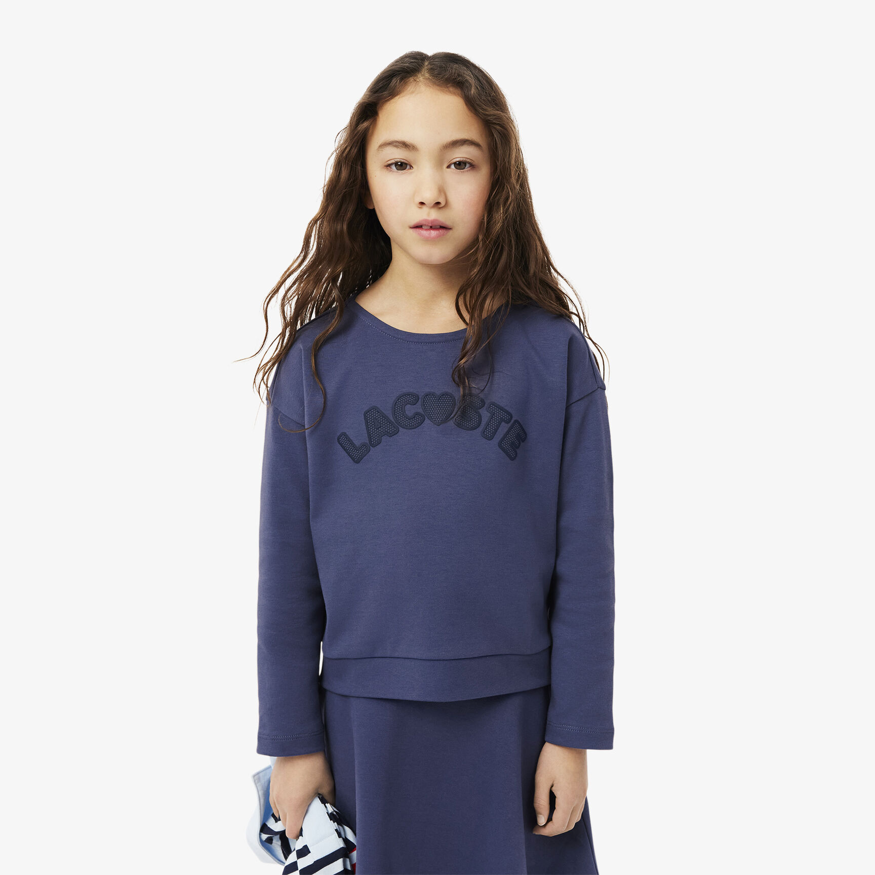 تي شيرت قطني بأكمام طويلة وبشعار الماركة Long Sleeved Branded Cotton T-shirt - TJ8450-00-I1M