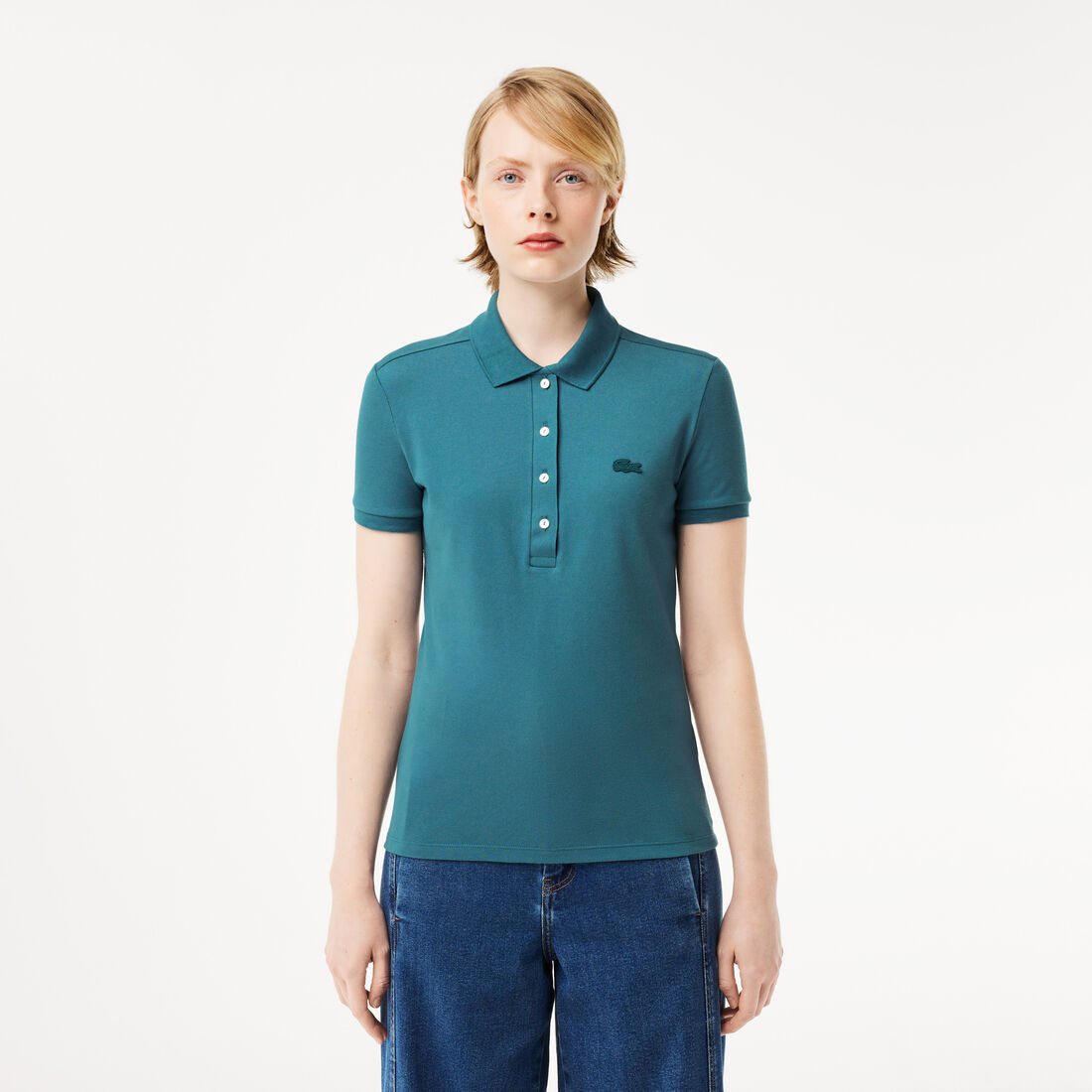 Women's Lacoste Slim fit Stretch Cotton Pique Polo Shirt - PF5462-00-IY4