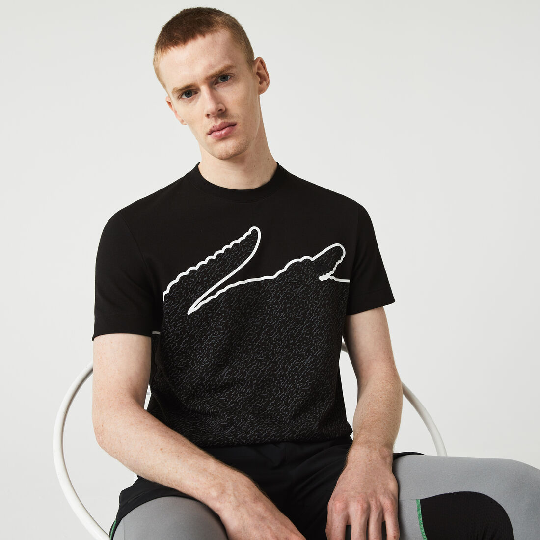 تيشيرت مزيج قطن بيكيه بفتحة رقبة مستديرة للرجال تيشيرت مزيج قطن بيكيه بفتحة رقبة مستديرة للرجال