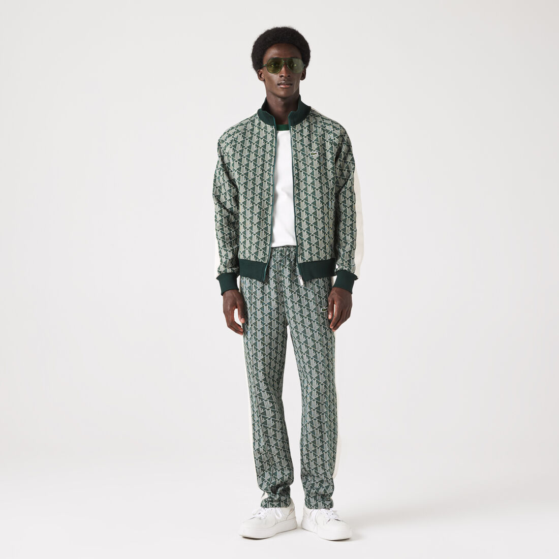 Men's Regular Fit Monogram Print Zip Sweatshirt Men's Regular Fit Monogram Print Zip Sweatshirt