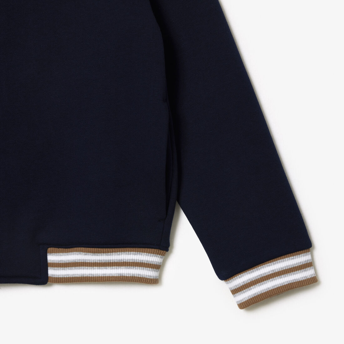 تي شيرت سادة جيرسيه قطن Kids' Lacoste Button-Down Fleece Sweatshirt - SJ6768-00-QRN