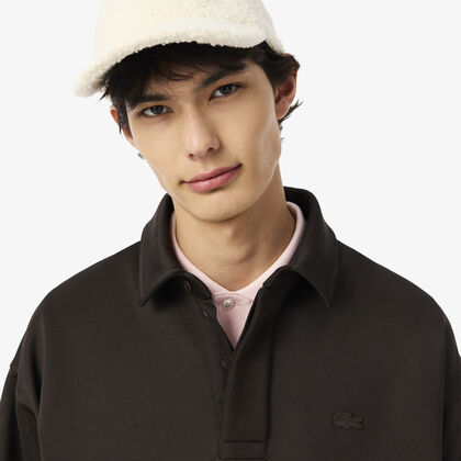 Loose Fit Fleece Polo Sweatshirt Loose Fit Fleece Polo Sweatshirt