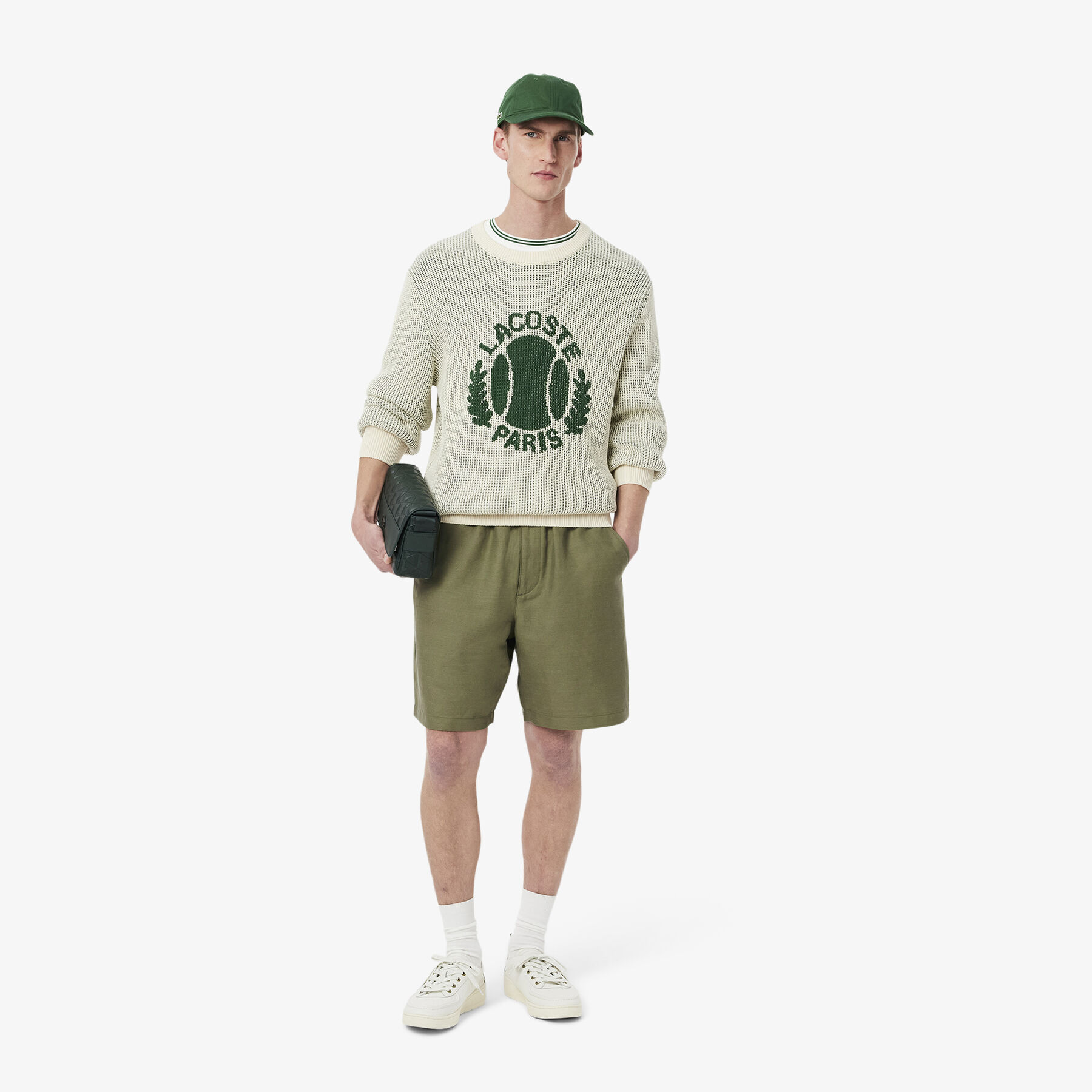 Regular Fit Linen Blend Shorts lacoste regular fit linen blend shorts