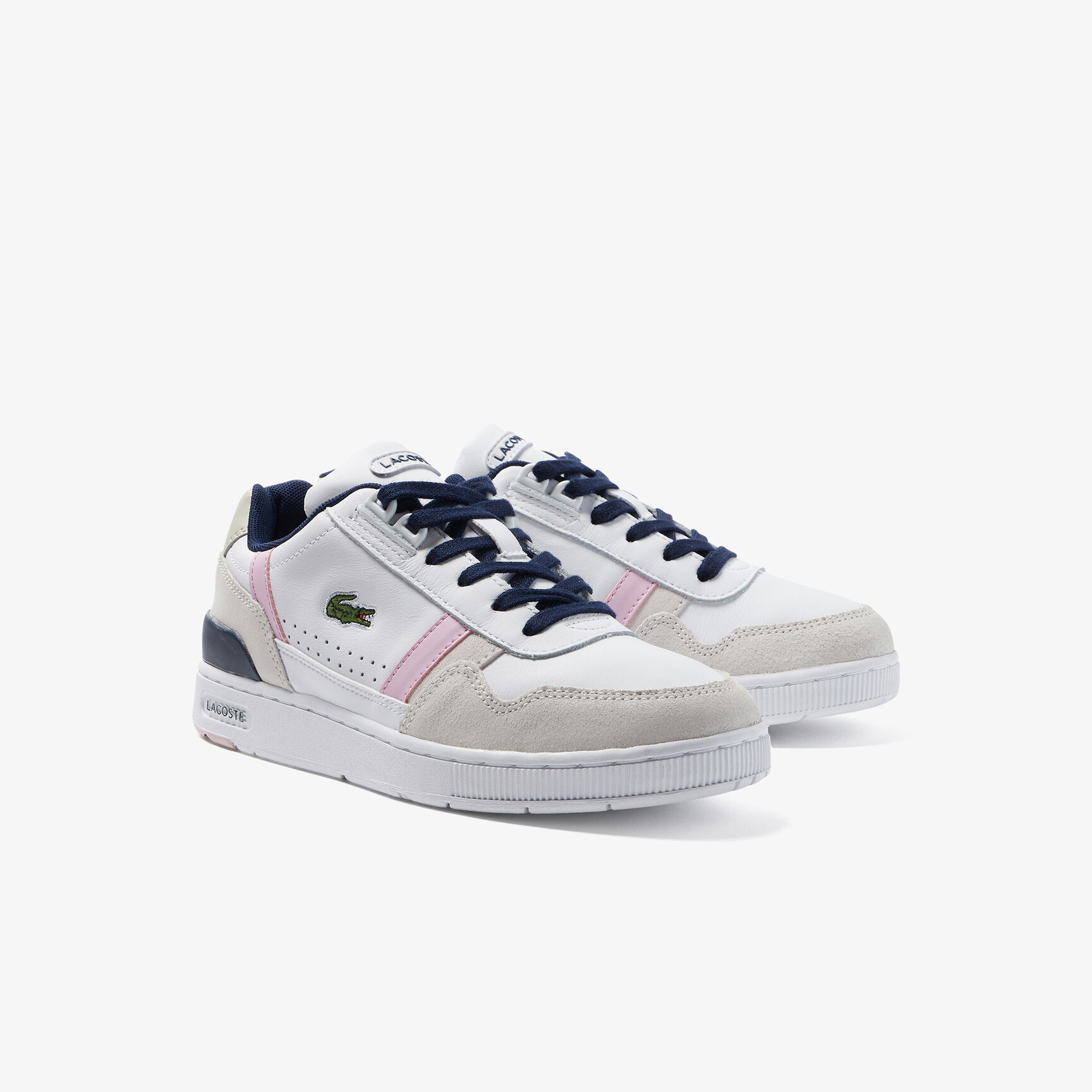 Women's Lacoste T-Clip Leather Color-Pop Sneakers Women's Lacoste T-Clip Leather Color-Pop Sneakers