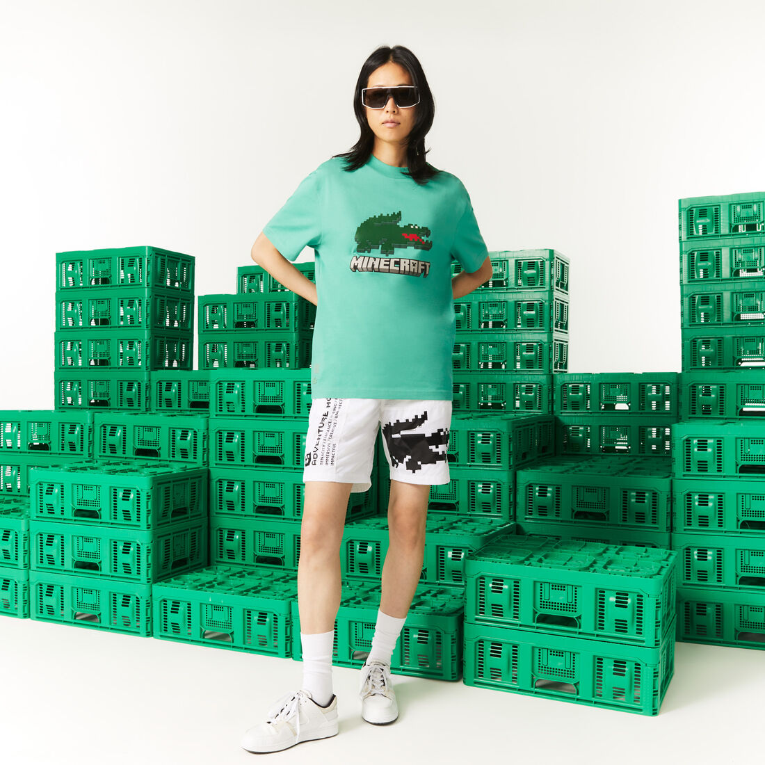 Unisex Lacoste x Minecraft Print Organic Cotton T-Shirt Unisex Lacoste x Minecraft Print Organic Cotton T-Shirt