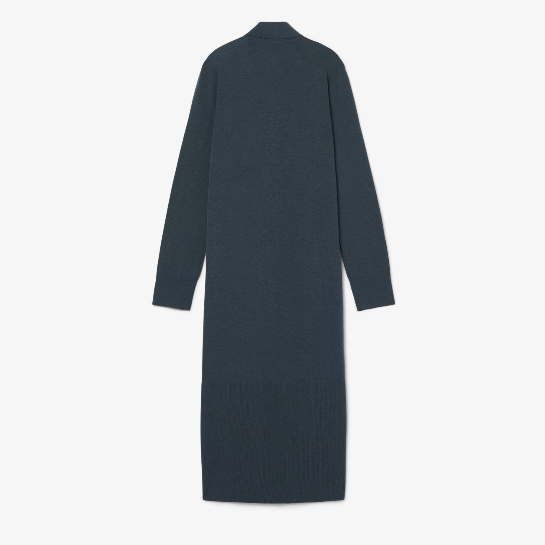 lacoste runway polo collar merino wool blend maxi dress