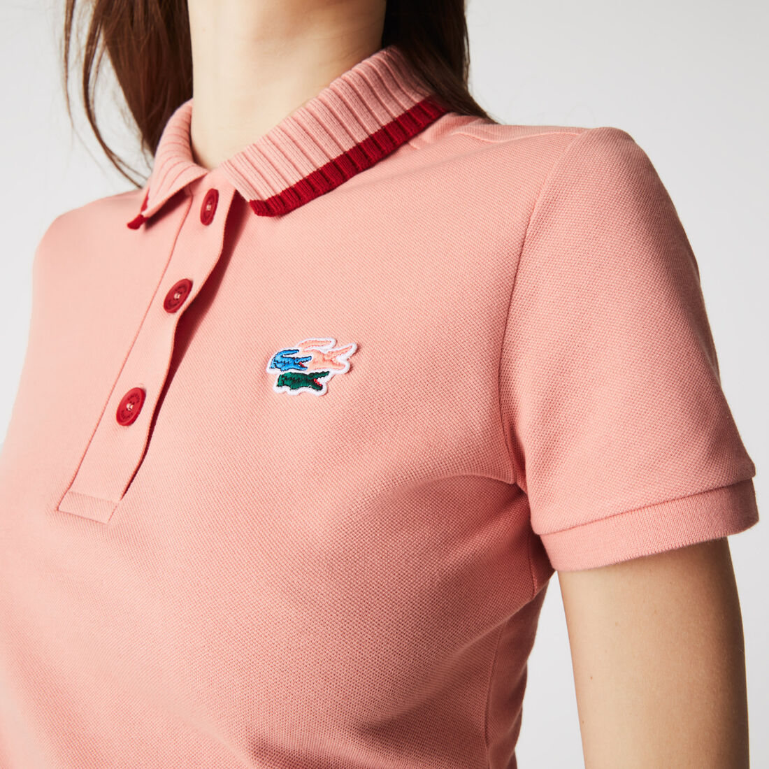 Women’s Lacoste Slim Fit Crocodiles Organic Cotton Piqué Polo Women’s Lacoste Slim Fit Crocodiles Organic Cotton Piqué Polo