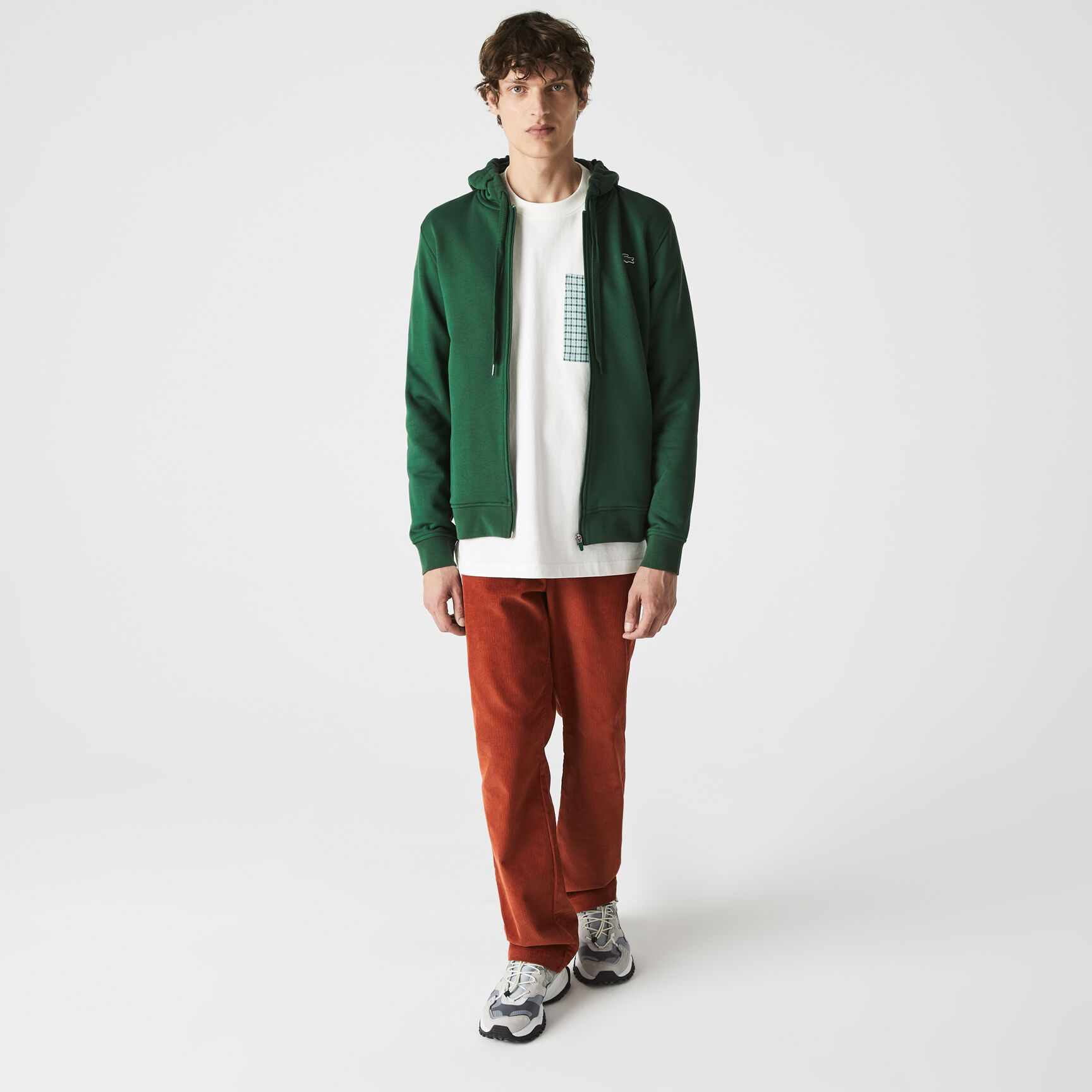 Men's Lacoste SPORT Lightweight Bi-material Hoodie Men's Lacoste SPORT Lightweight Bi-material Hoodie