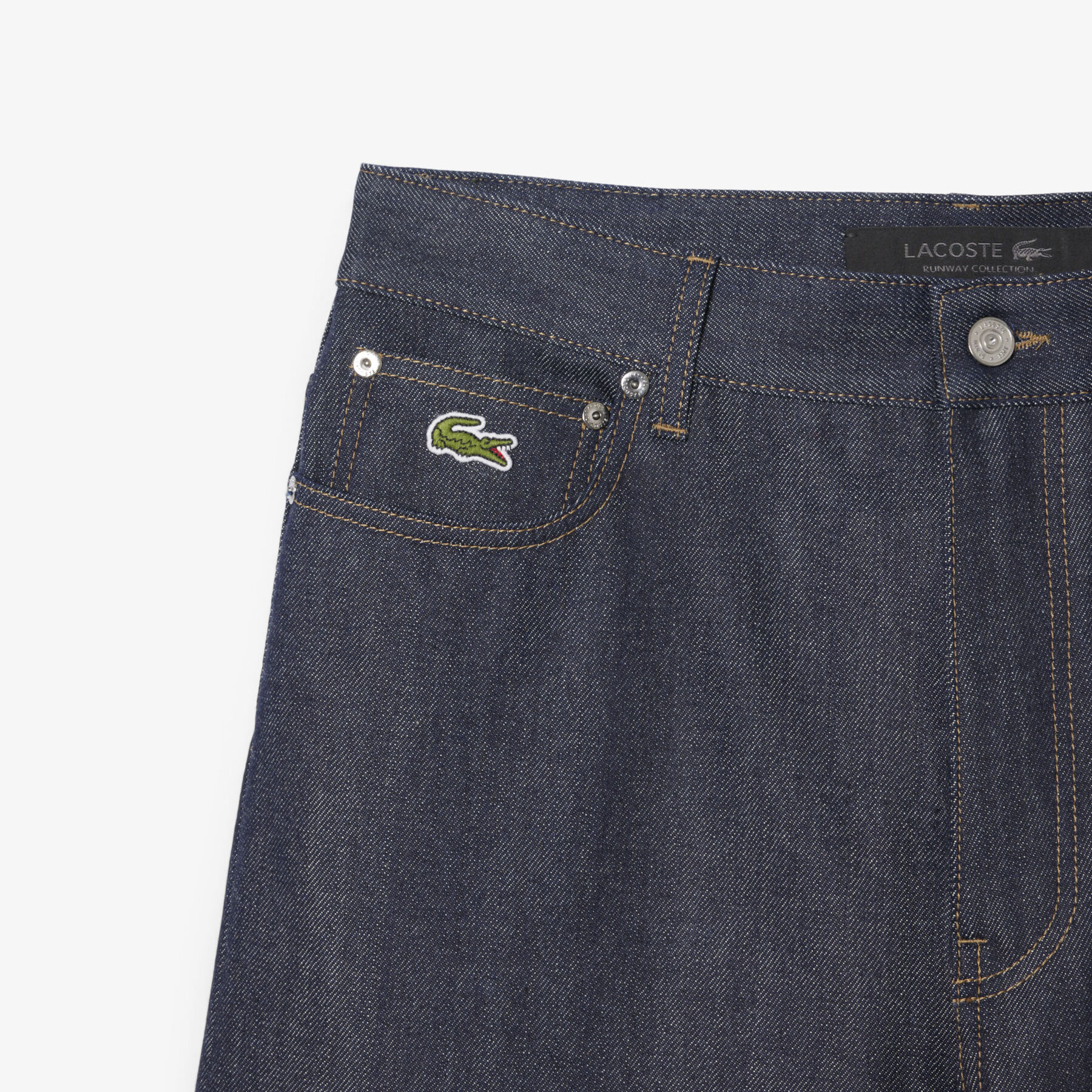 lacoste runway wide fit selvedge jeans