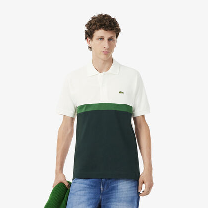 lacoste classic fit colour block petit pique polo shirt