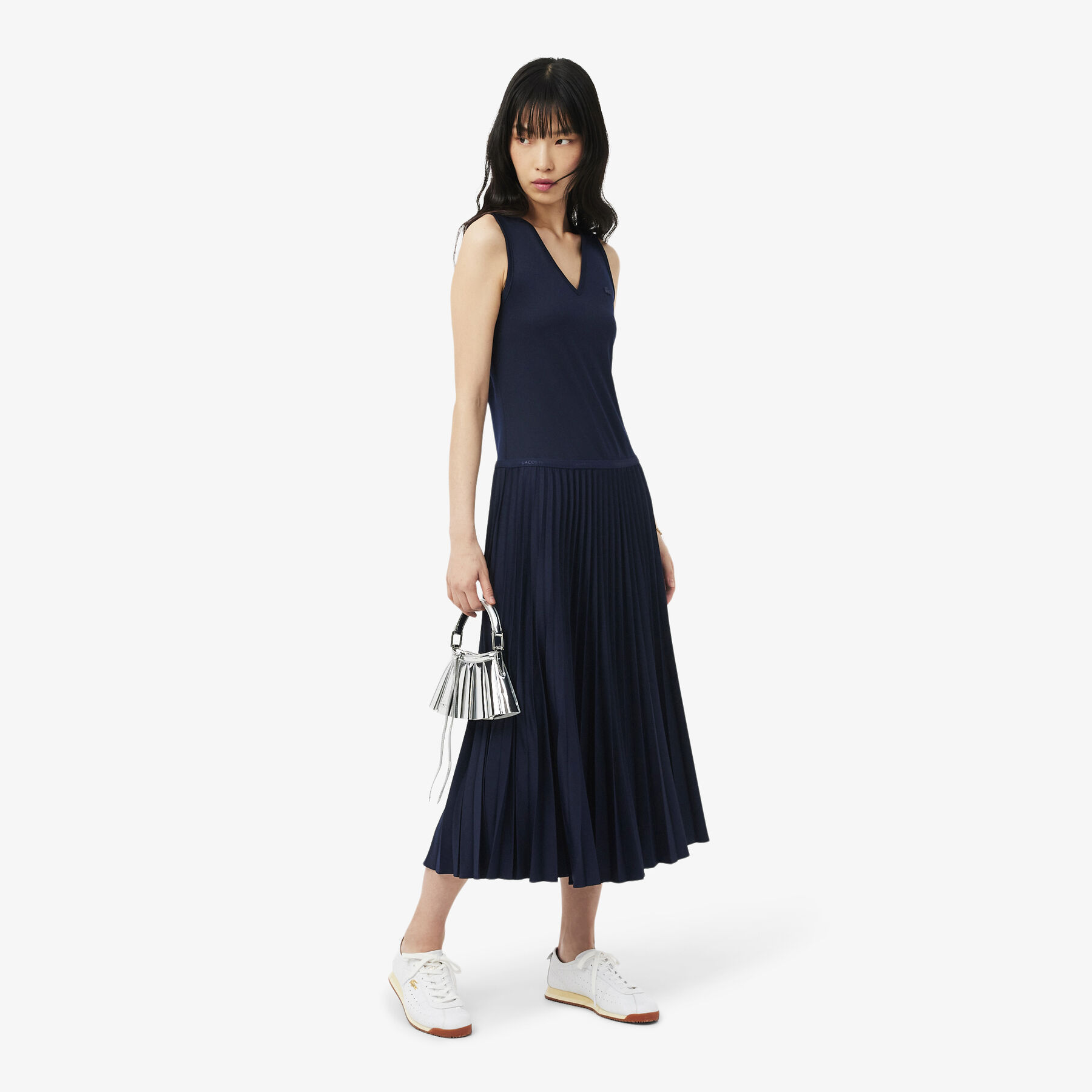 فستان طويل بدون أكمام بكسرات Long Sleeveless Pleated Dress - EF2432-00-166