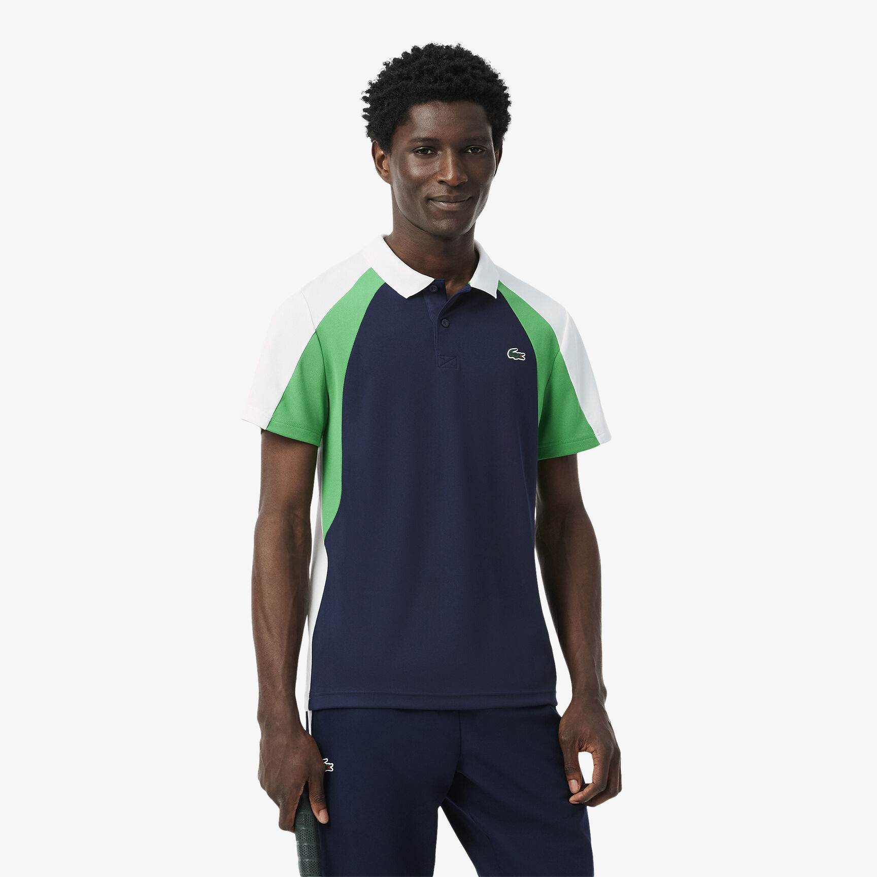 قميص بولو رياضي مطبوع بألوان متعددة Colour-Block Printed Sport Polo Shirt - DH8963-00-H7I