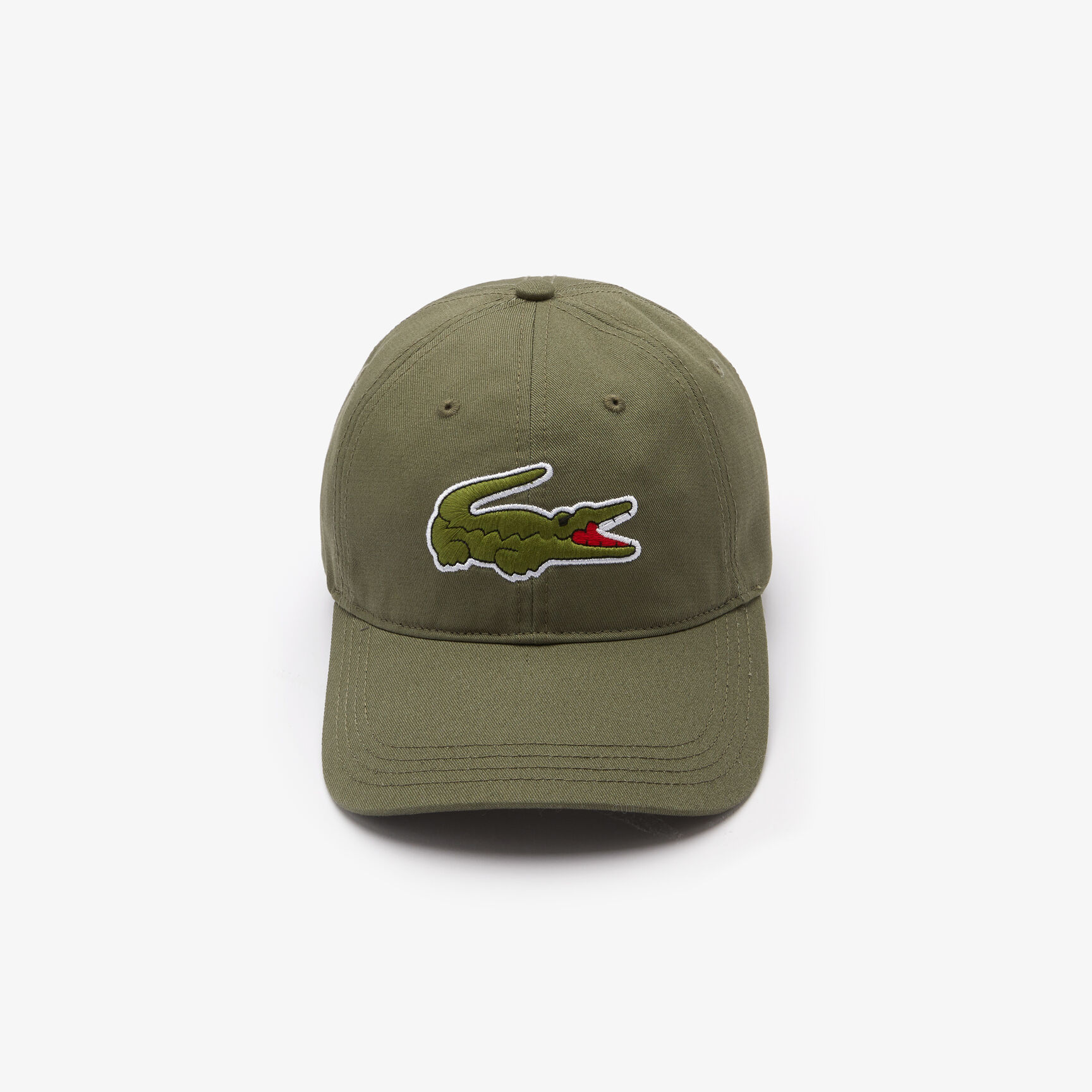 قبعة كاب قطنية بخطوط متباينة اللون وشعار التمساح كبير الحجم للرجال قبعة كاب قطنية بخطوط متباينة اللون وشعار التمساح كبير الحجم للرجال