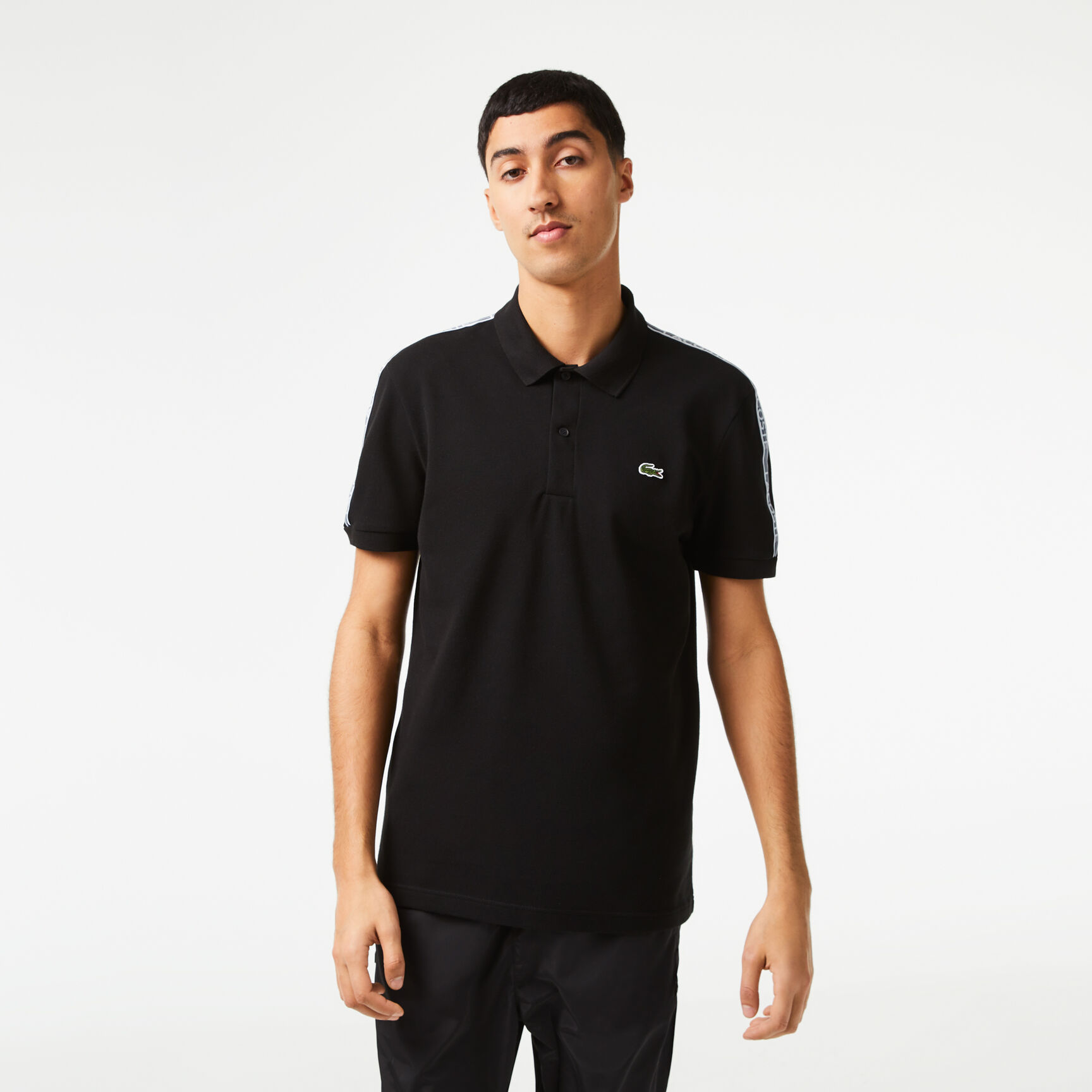 Regular Fit Logo Stripe Stretch Cotton Polo Shirt - PH5075-00-031