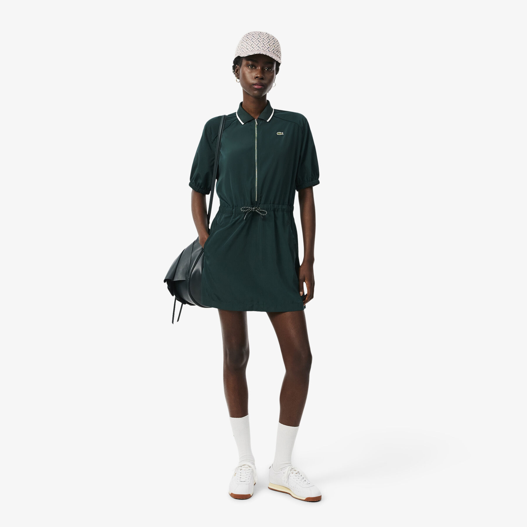 lacoste tie accent satin cap