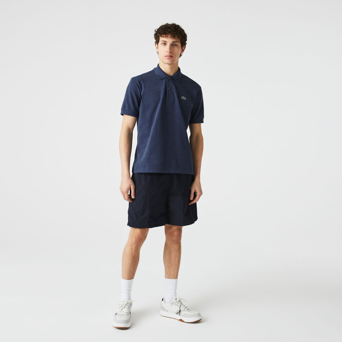 قميص بولو مارل كلاسيكي بمقاس L.12.12 Original L.12.12 Heathered Petit Pique Cotton Polo Shirt - L1264-00-4JS