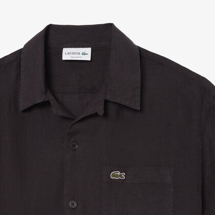 قميص كتان بقصة مريحة