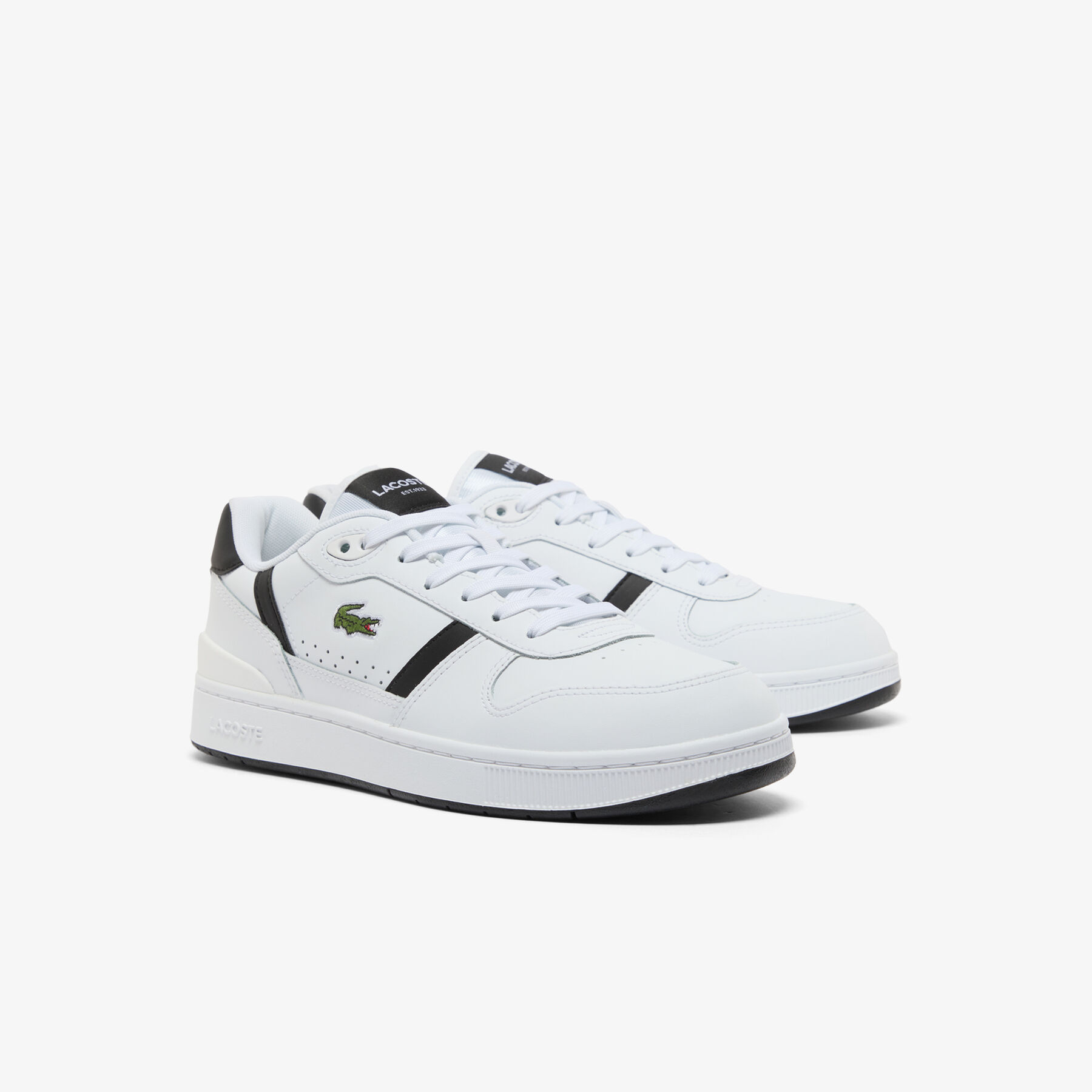lacoste men s t clip set leather sneakers