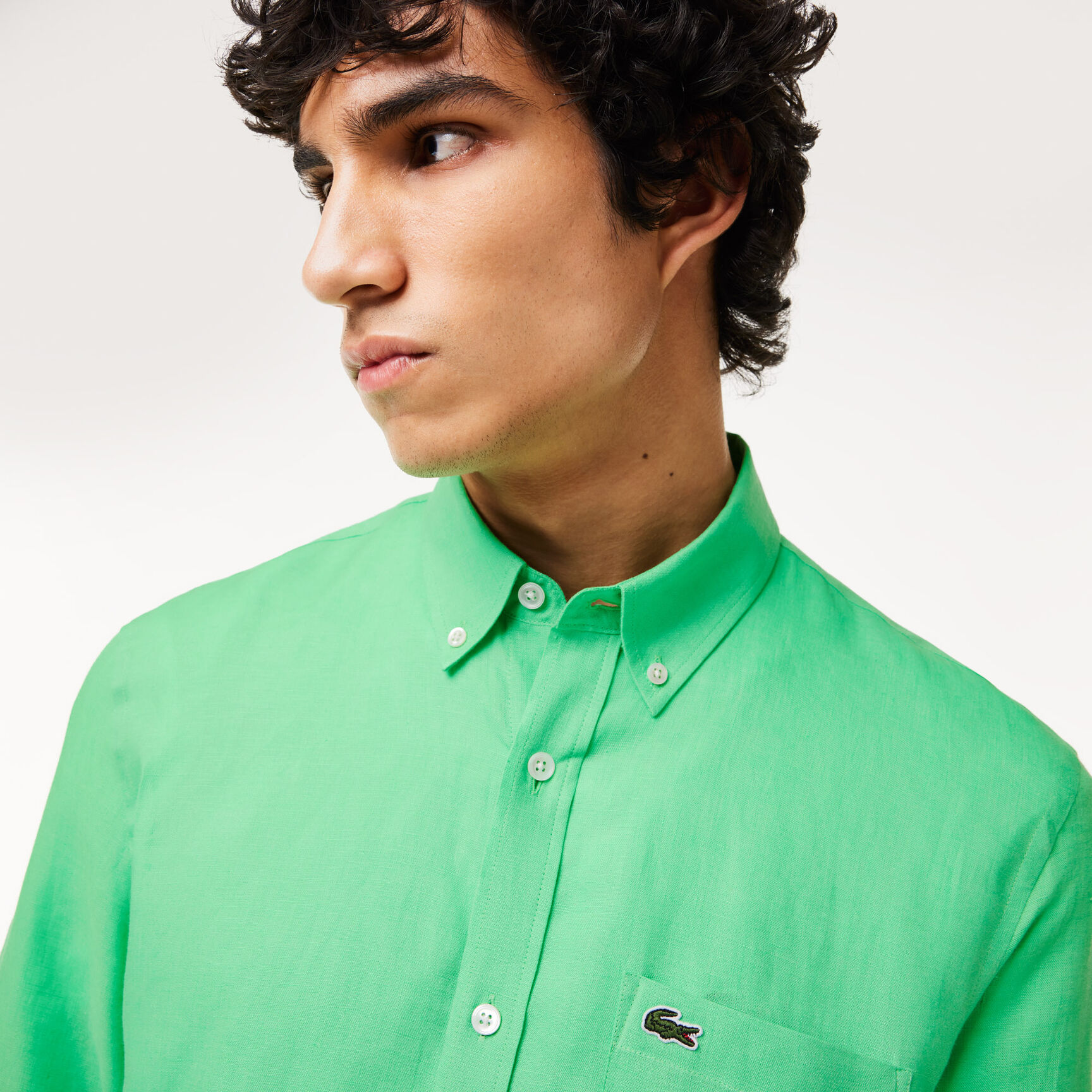 قميص كتان بقصّة عادية Men's Lacoste Linen Shirt - CH5692-00-UYX