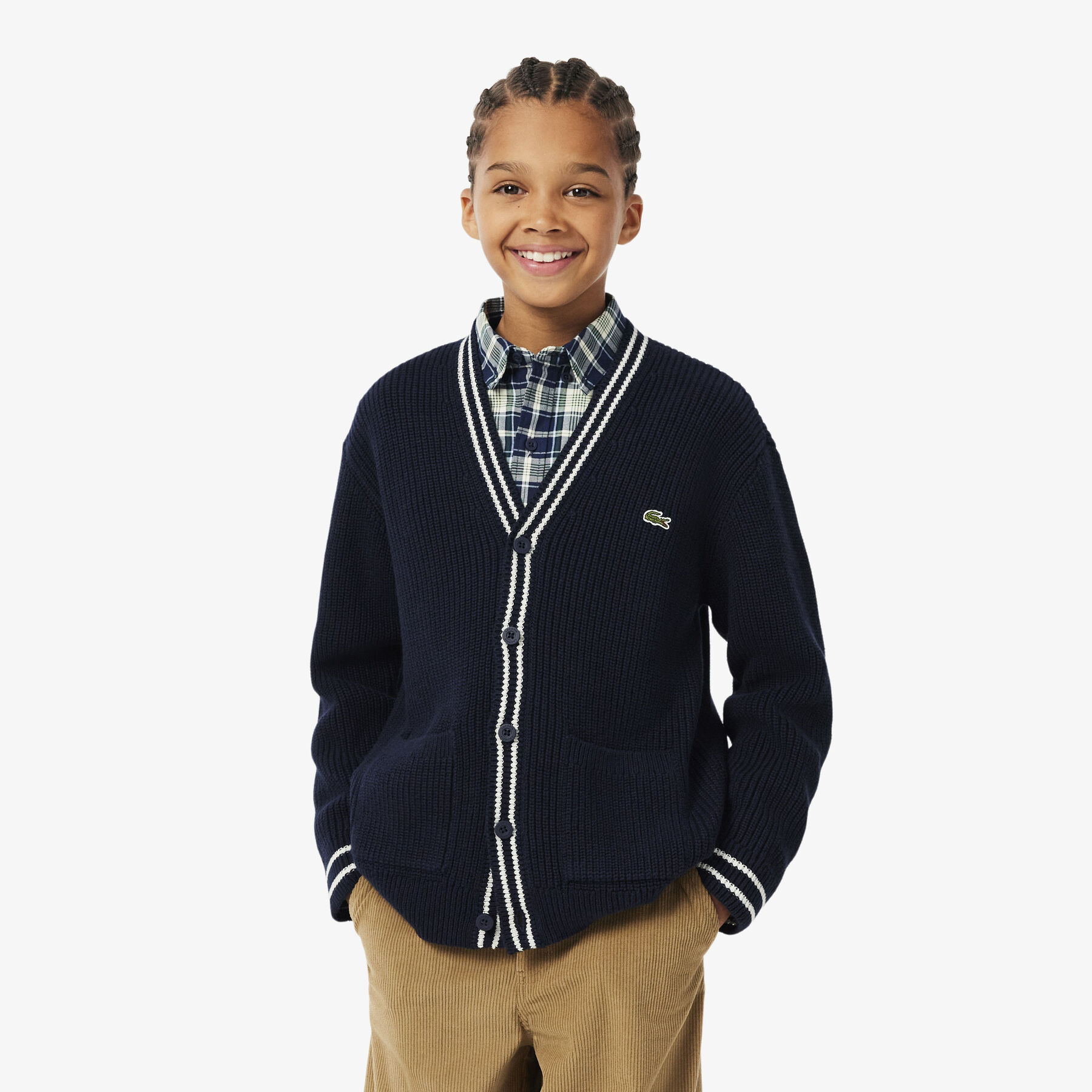 Cotton and Wool Cardigan lacoste cotton and wool cardigan