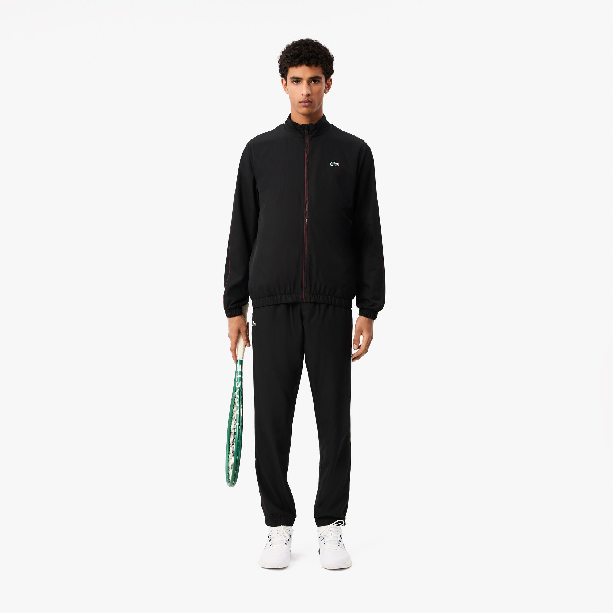 【最終値下げ】Lacoste ダイヤモンドパターン ジャージセットアップブラック Diamond Taffeta Tennis Tracksuit, Black / Bordeaux | LACOSTE UAE