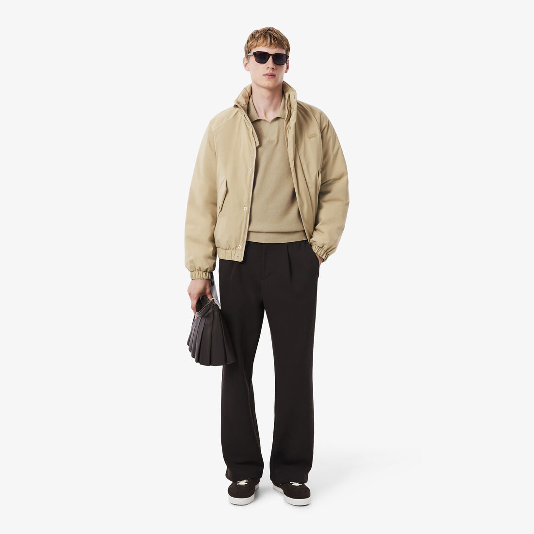 Cotton Blend Open Polo Collar Sweater Cotton Blend Open Polo Collar Sweater - AH5186-00-02S