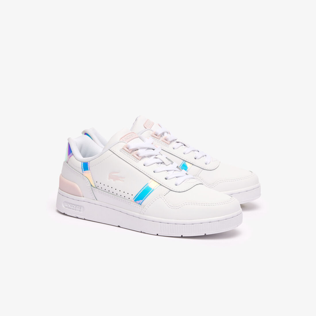 حذاء رياضي نسائي مصنوع من الجلد بلون الباستيل T-Clip Women's T-Clip Pastel Accent Leather Trainers - 47SFA0061-1Y9