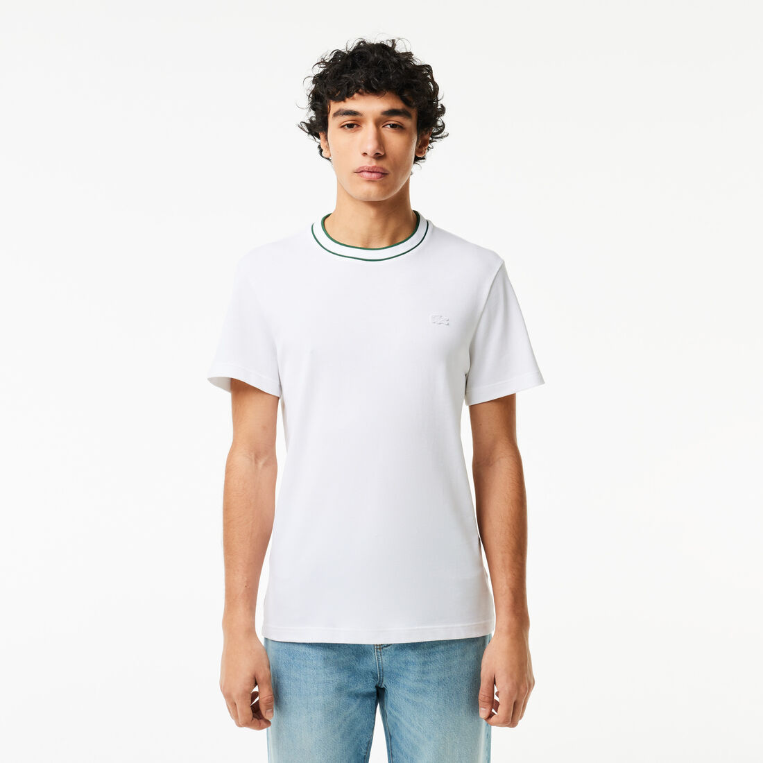 Stretch Pique Stripe Collar T-shirt - TH8174-00-001