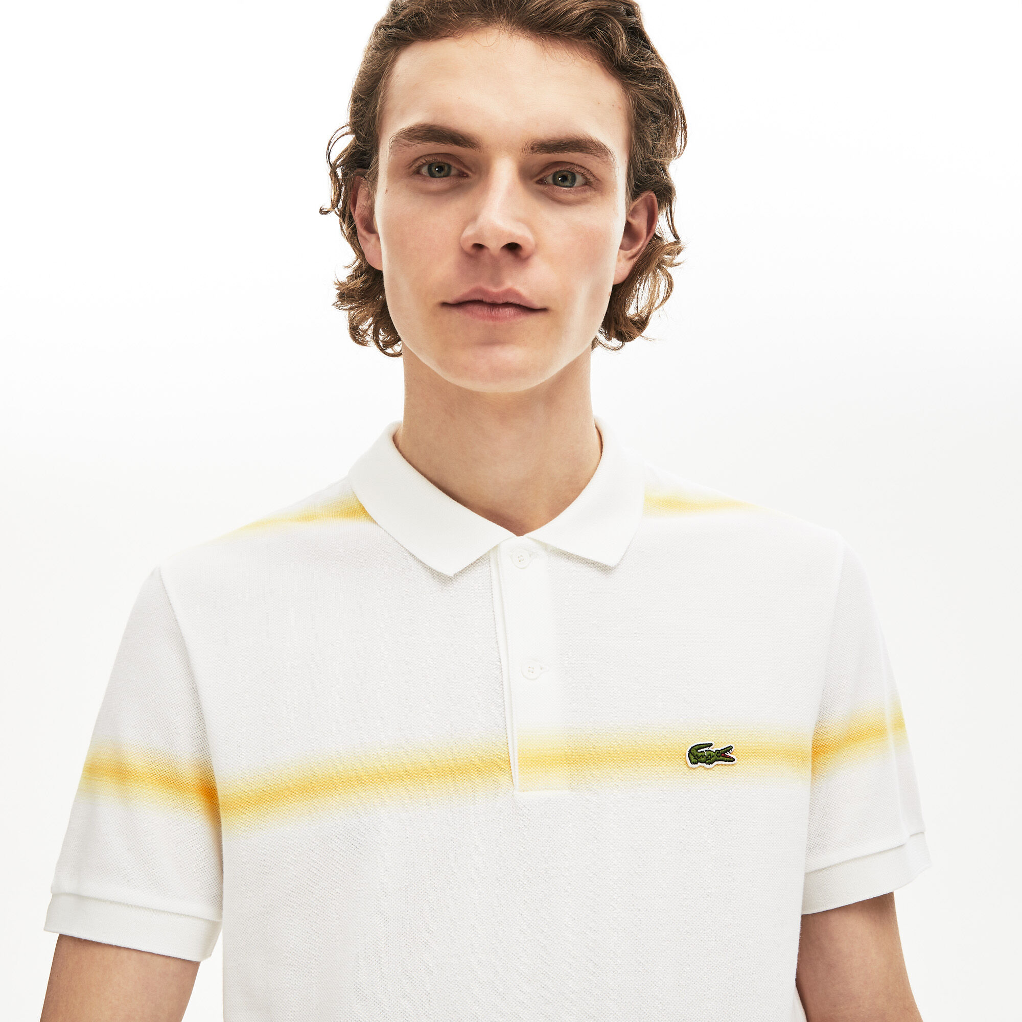 Mens Clothing T-shirts Polo shirts Lacoste Cotton Slim Fit Embroidered Crocodile Polo Shirt in Yellow for Men 