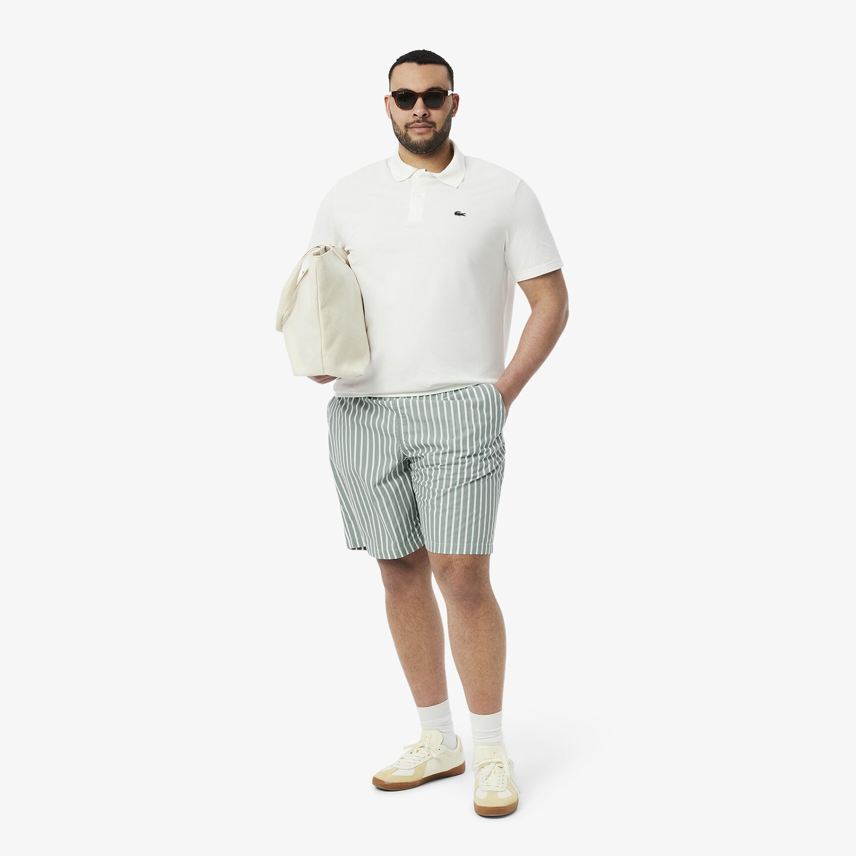 شورت مخطط بقصة مريحة Relaxed Fit Striped Shorts - GH9111-00-BLI