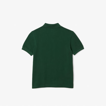 Kids' Lacoste Organic Cotton Contrast Print Polo Shirt