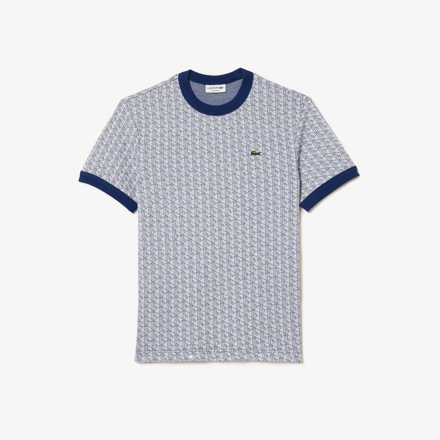 تي شيرت بقصّة مريحة للارتداء وطبعة مميزة لكلمة Lacoste Regular Fit Monogrammed Jacquard T-shirt - TH1437-00-QSF