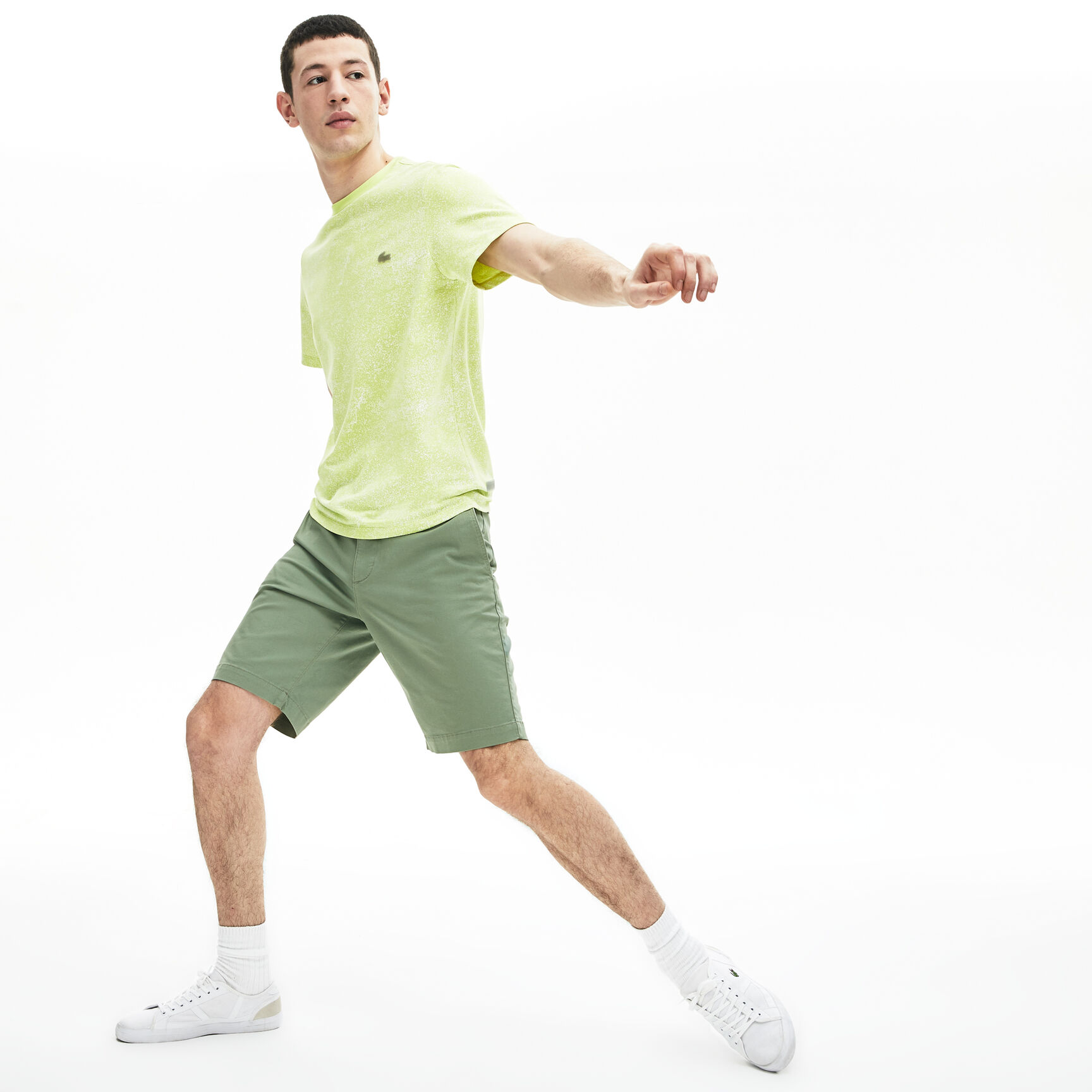 شورت بيرمودا من الجبردين المرن بقصة ضيقة للرجال شورت بيرمودا من الجبردين المرن بقصة ضيقة للرجال