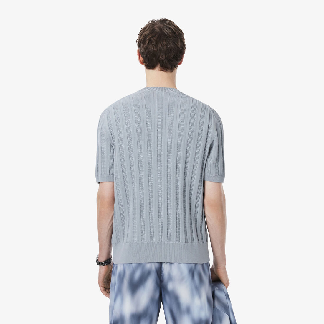 Fluid Ribbed Short Sleeved Sweater lacoste fluid ribbed short sleeved sweater