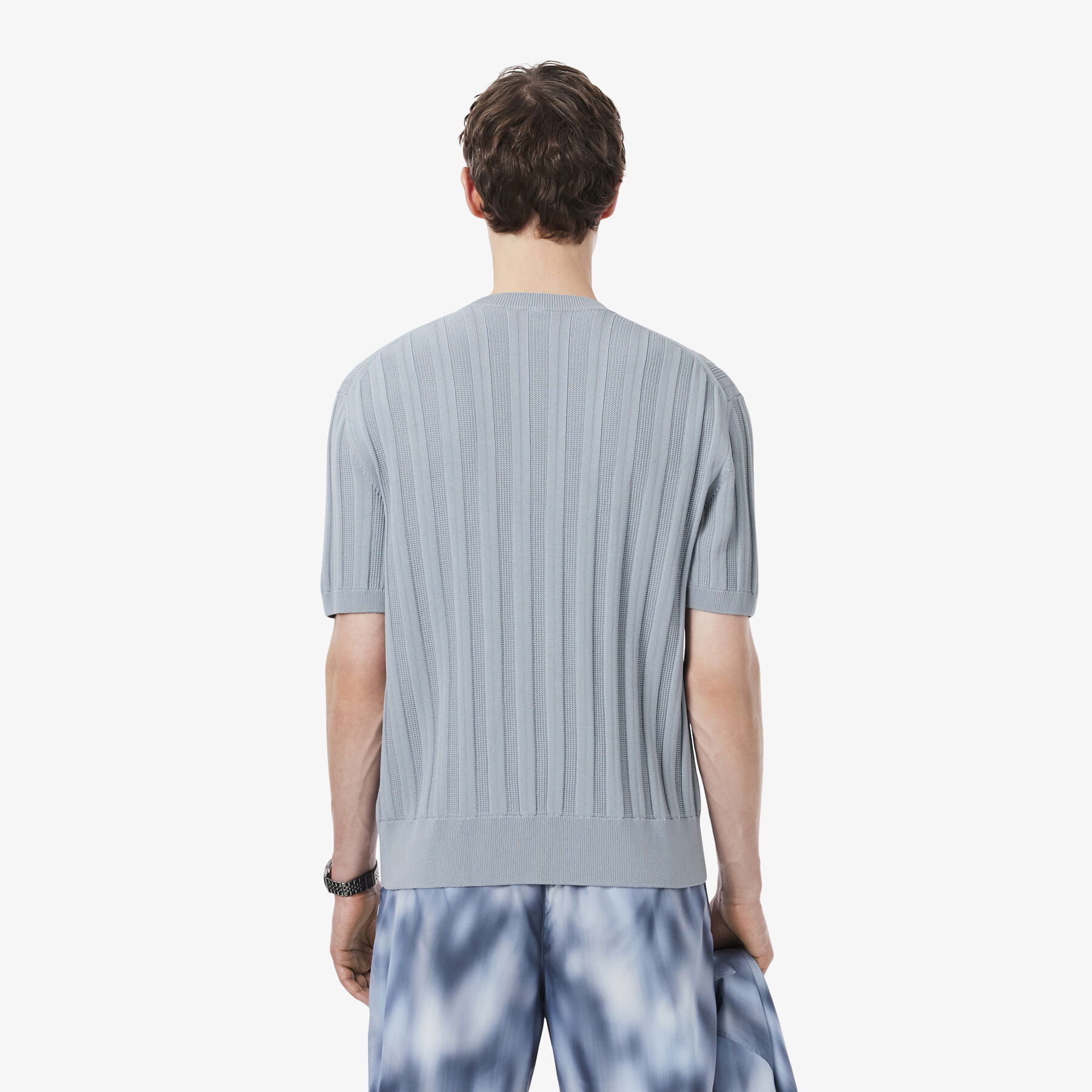 Fluid Ribbed Short Sleeved Sweater lacoste fluid ribbed short sleeved sweater